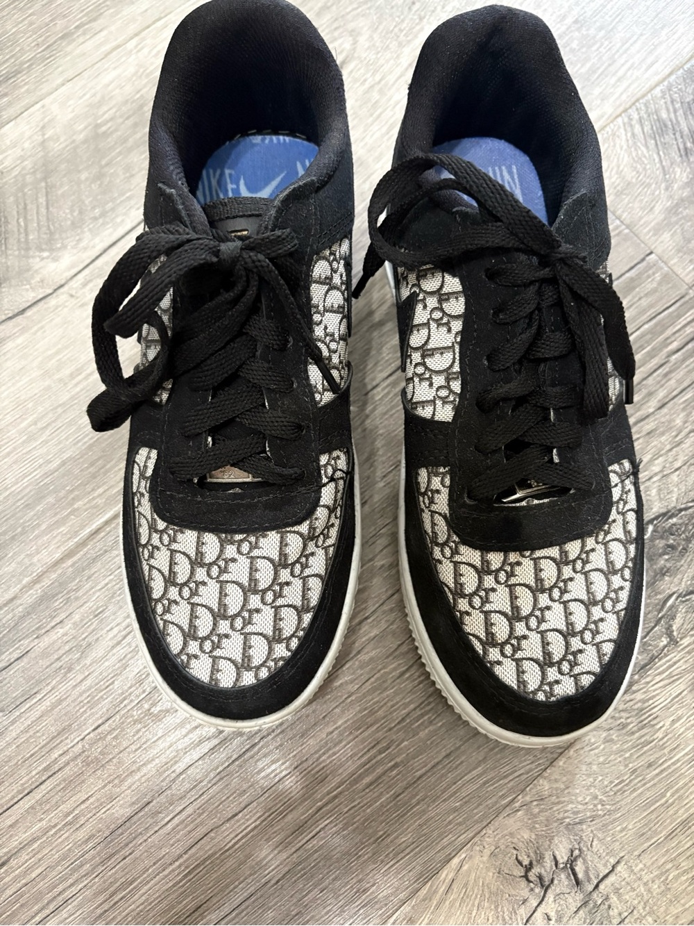 Nike Women's Black and White Monogram Casual Sneakers
